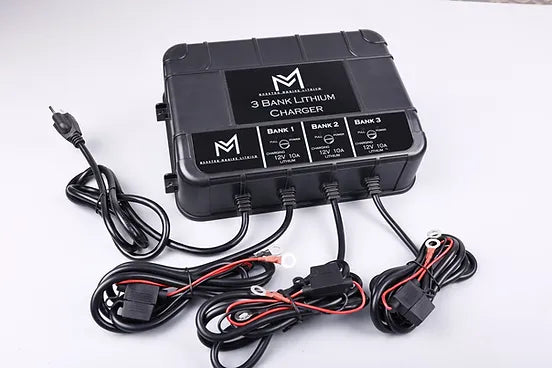 Monster Marine Lithium 3 Bank Lithium Marine Waterproof Battery Charger