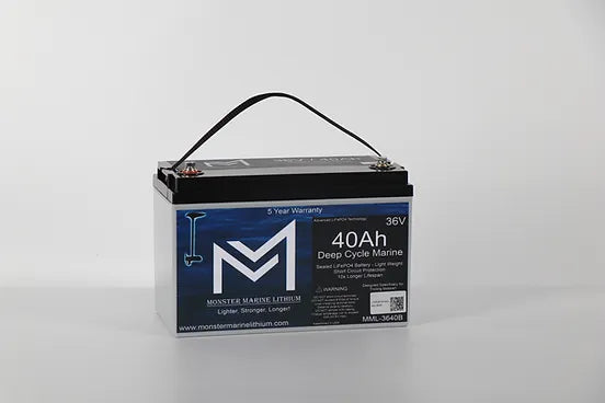 36V 40AH Bluetooth Deep Cycle Lithium Marine Trolling Battery MML-3640B