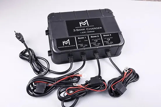 Monster Marine Lithium 3 Bank Lithium & AGM Marine Waterproof Battery Charger