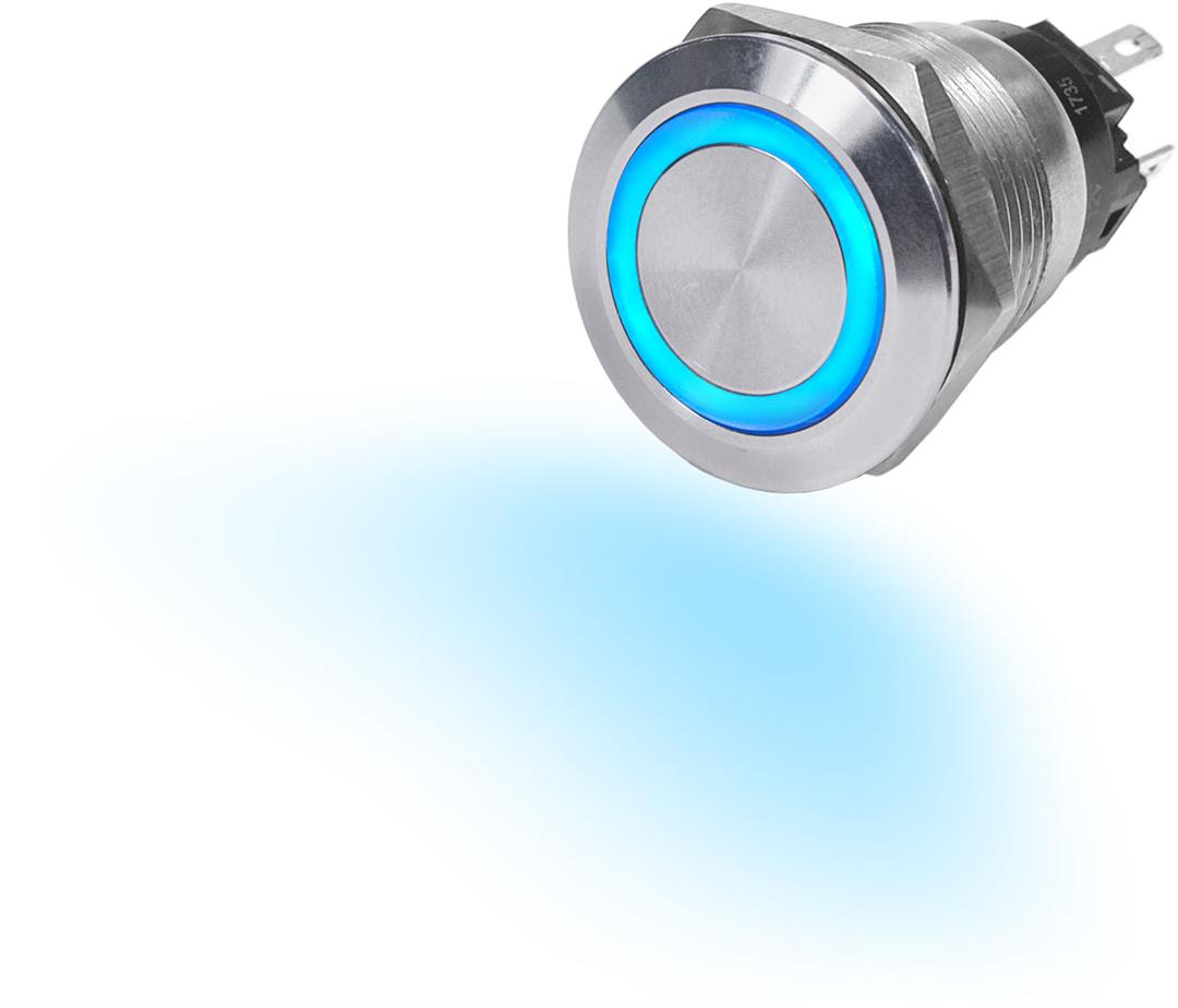 SWITCH BUTTON SS 10A OFF-ON BLUE