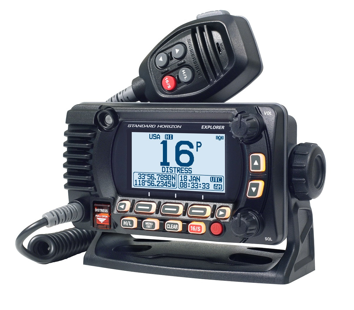 Standard Explorer GPS Black 25 Watt VHF