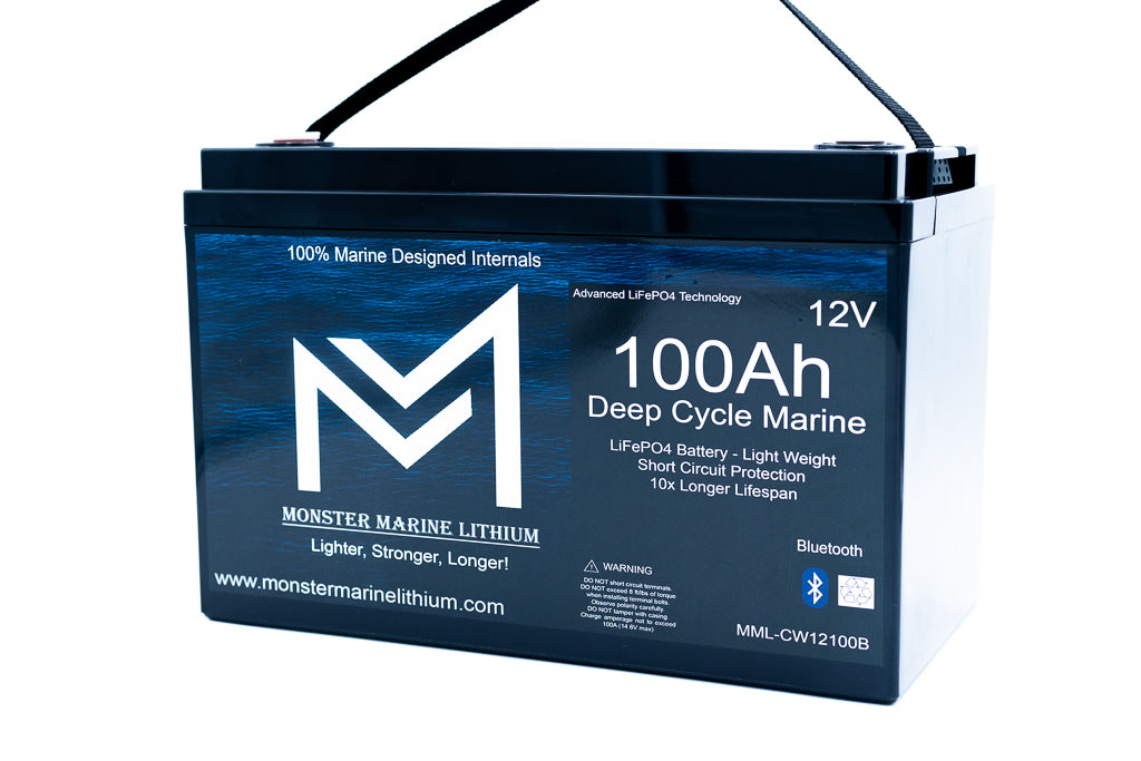 12v 100Ah Bluetooth Deep Cycle Lithium Marine Battery Group 31
