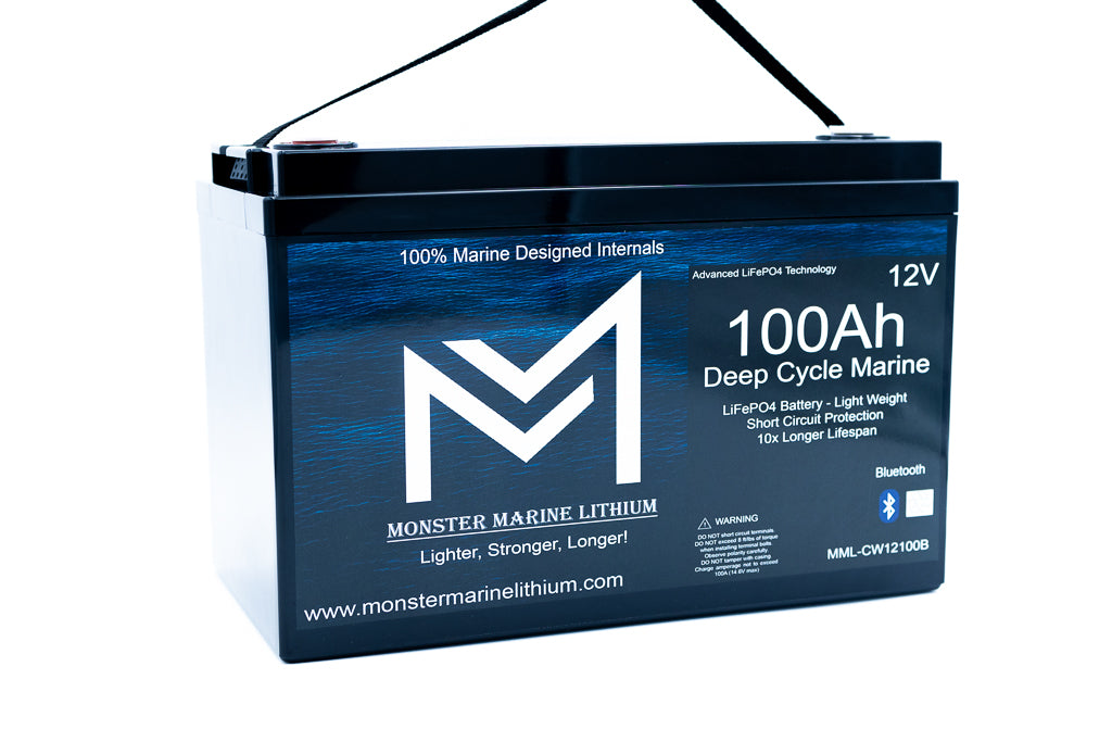 12v 100Ah Bluetooth Deep Cycle Lithium Marine Battery Group 31