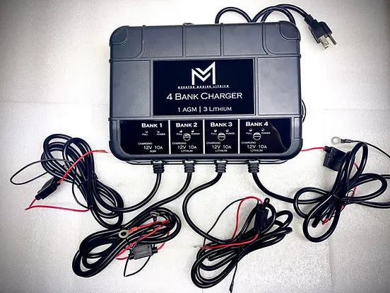 Monster Marine Lithium 4 Bank Lithium & AGM Marine Waterproof Battery Charger